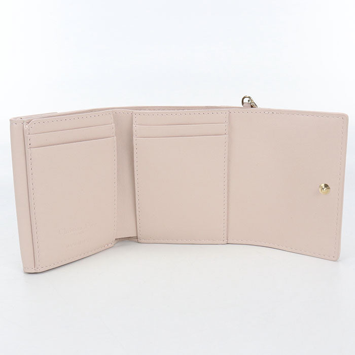Dior Lotus Wallet Lady Dior S0181ONMJ Tri-fold wallet lambskin Women's