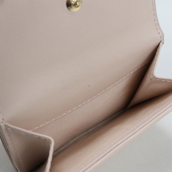 Dior Lotus Wallet Lady Dior S0181ONMJ Tri-fold wallet lambskin Women's