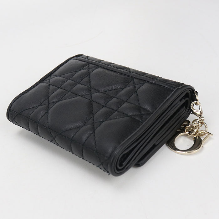 Dior Lotus Wallet Lady Dior S0181ONMJ_M900 Three fold wallet lambskin Women's