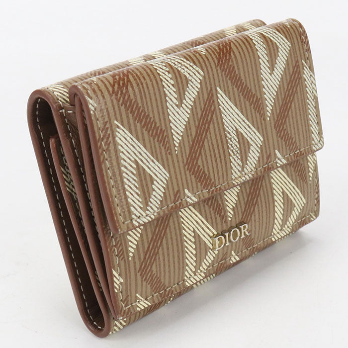 Dior cd diamond Three fold wallet PVC Men's