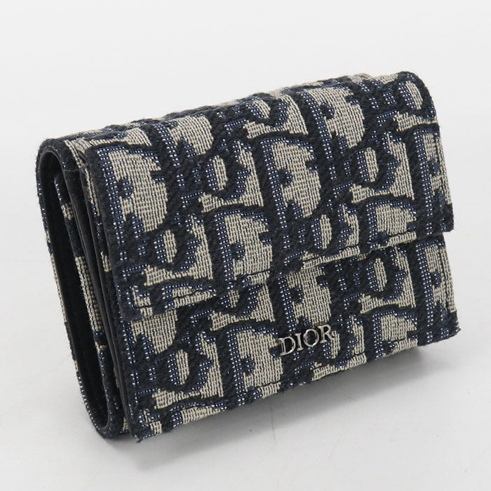 Dior Compact wallet Dior Oblique Three fold wallet Jacquard Women's