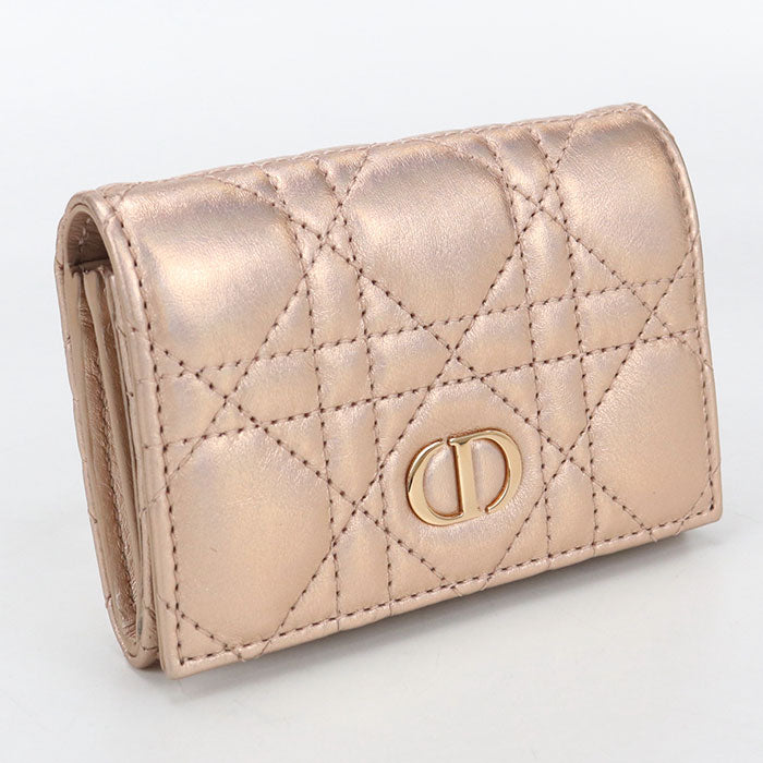 Dior Glycine Wallet Dior Caro Folded wallet Calfskin Women's