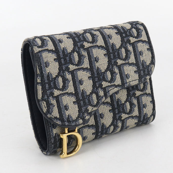 Dior Nymphaea Wallet saddle S5912CTZQ_M928 Tri-fold wallet cotton Women's