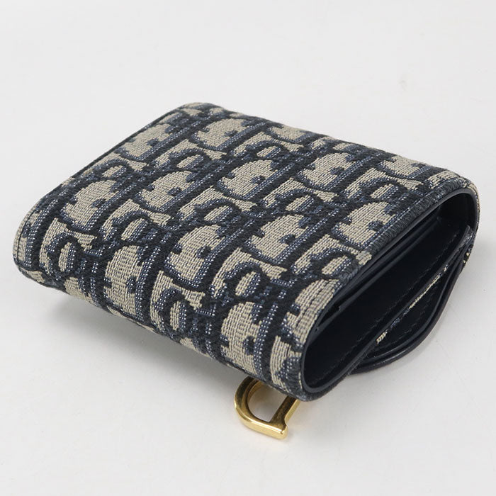 Dior Nymphaea Wallet saddle S5912CTZQ_M928 Tri-fold wallet cotton Women's
