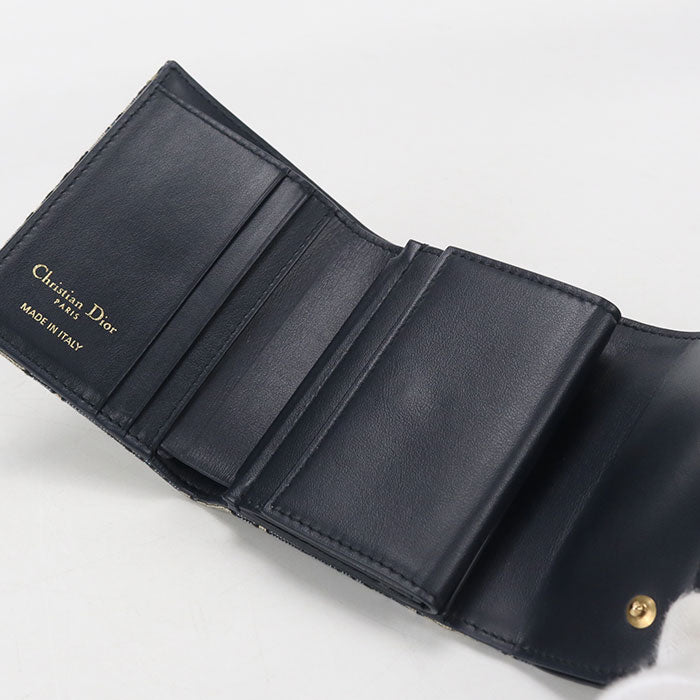 Dior Nymphaea Wallet saddle S5912CTZQ_M928 Tri-fold wallet cotton Women's