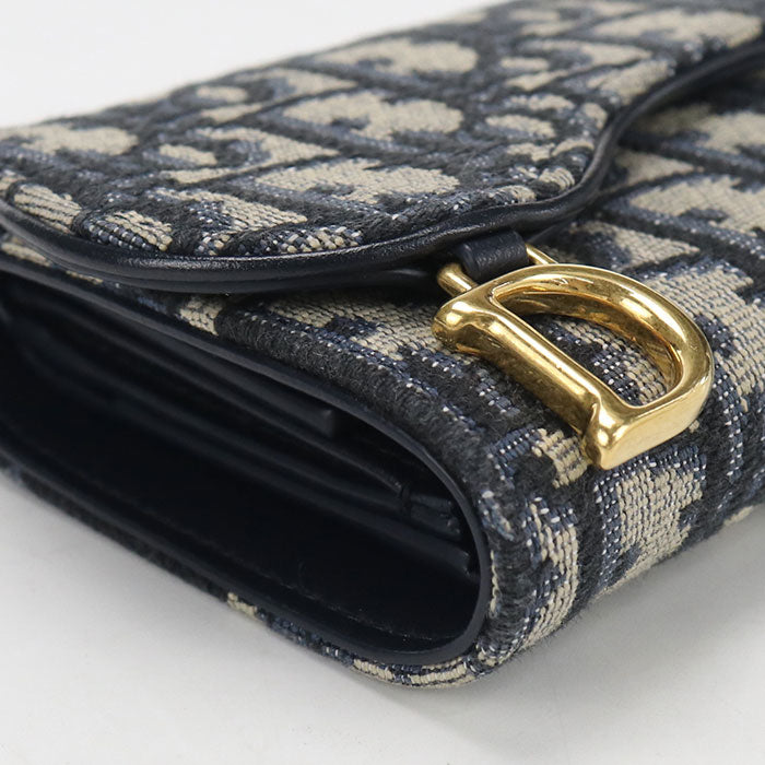 Dior Nymphaea Wallet saddle S5912CTZQ_M928 Tri-fold wallet cotton Women's