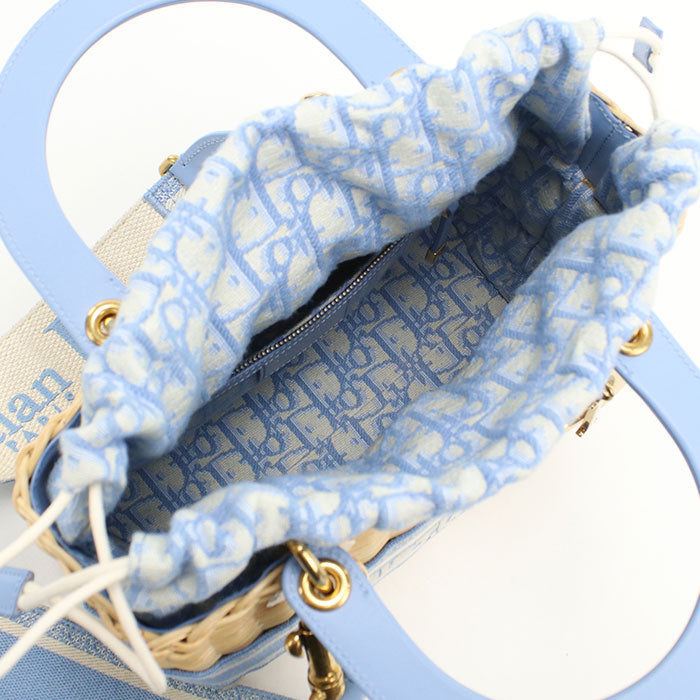 DIOR Lady DIOR Medium Handbag Wicker/Jacquard Women