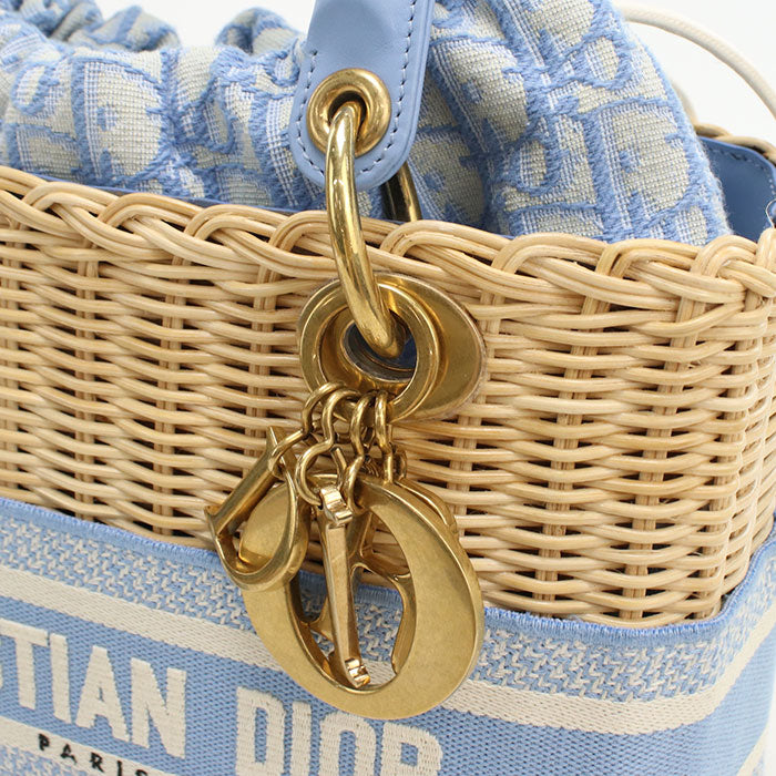 DIOR Lady DIOR Medium Handbag Wicker/Jacquard Women