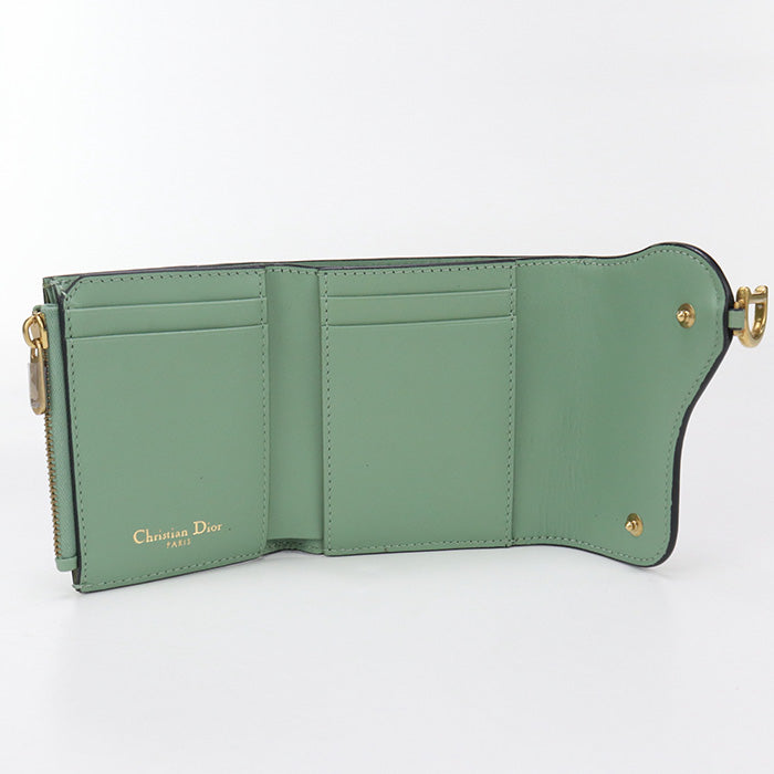 DIOR Lotus Wallet saddle CD96503 Three fold wallet leather/Lotus Wallet Women