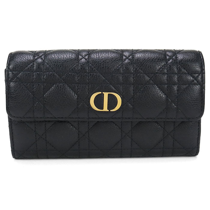 DIOR Orchid Long Wallet DIOR Caro S5039 UWHC M900 Long wallet with double fold coin purse Calfskin Women