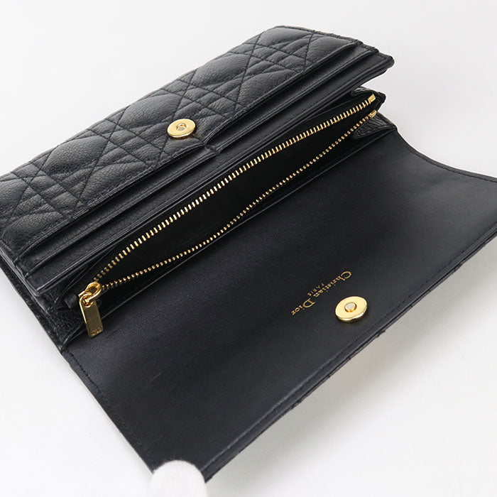 DIOR Orchid Long Wallet DIOR Caro S5039 UWHC M900 Long wallet with double fold coin purse Calfskin Women