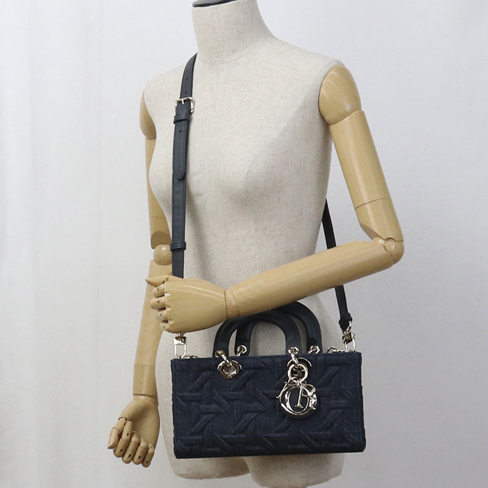 Dior Medium 2WAY Lady D-Joy M0540 Handbag denim/Calfskin Women