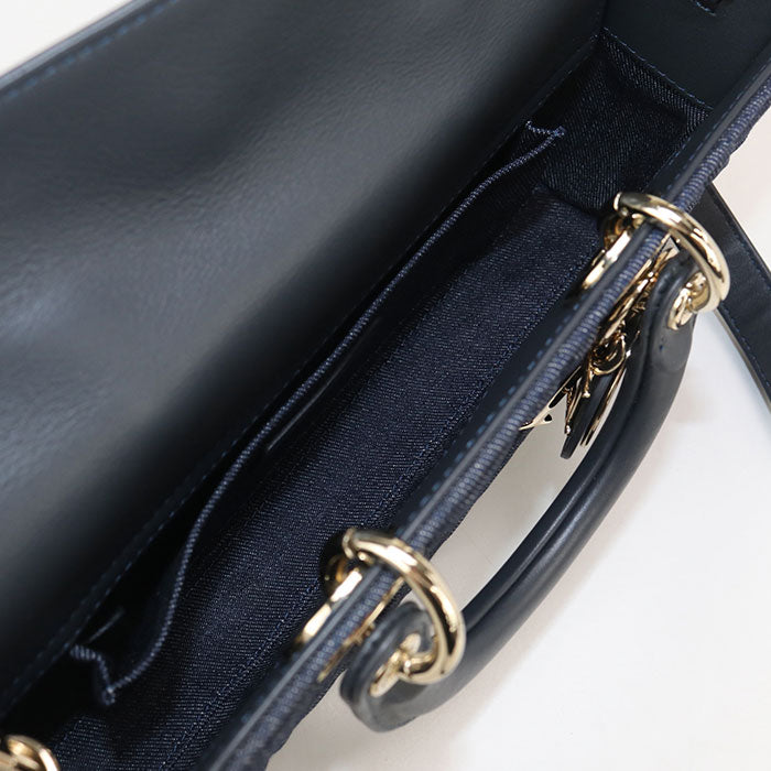Dior Medium 2WAY Lady D-Joy M0540 Handbag denim/Calfskin Women
