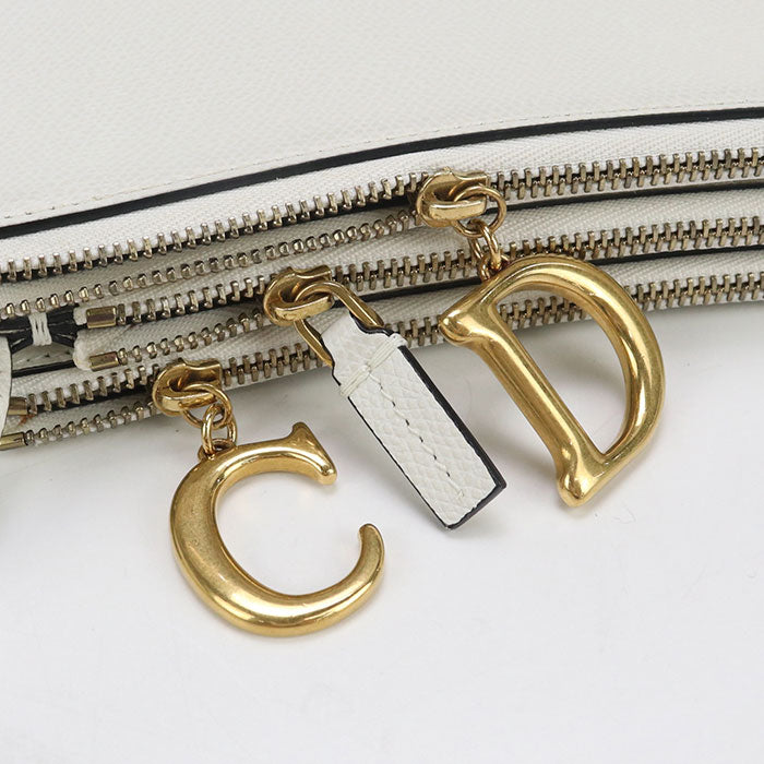 DIOR trio saddle Diagonal shoulder bag leather Women