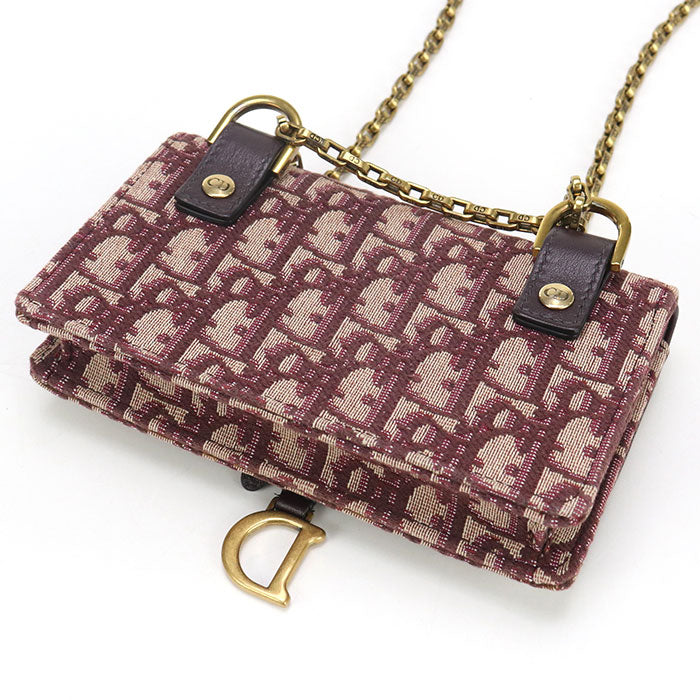 DIOR Chain Pouch Small saddle S5614CTZQ Diagonal shoulder bag Jacquard Women