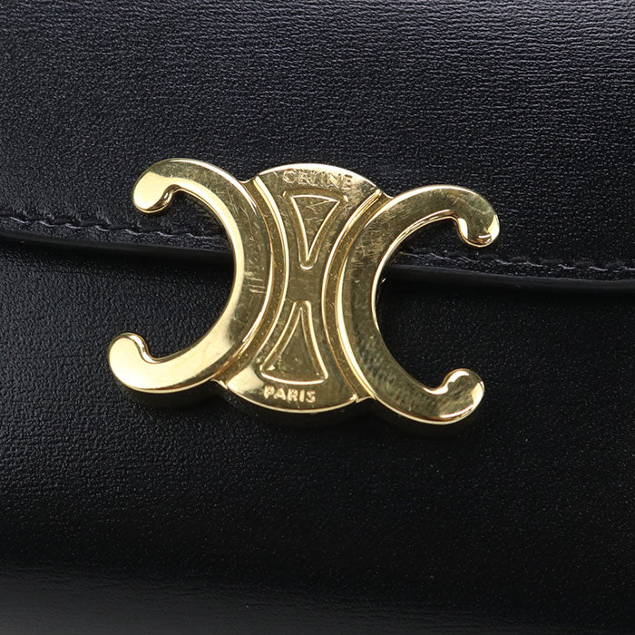 CELINE Small flap wallet Triomphe 10D783DPV.38NO Tri-fold wallet Calfskin Women