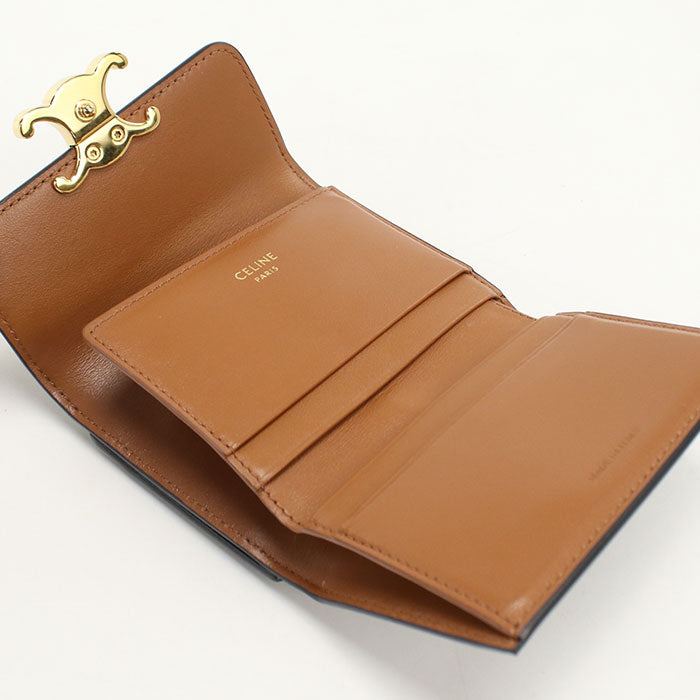 CELINE Compact wallet with coin compartment Triomphe canvas 10I652DS3.04LU Three fold wallet PVC Women