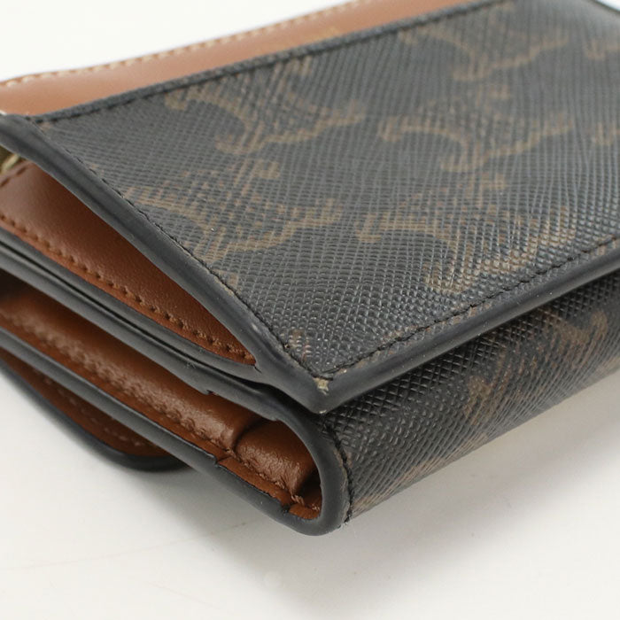 CELINE Compact wallet with coin compartment Triomphe canvas 10I652DS3.04LU Three fold wallet PVC Women