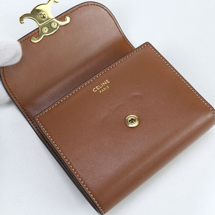 CELINE Small flap wallet Triomphe 10D783BZG.04LU Tri-fold wallet Calfskin Women
