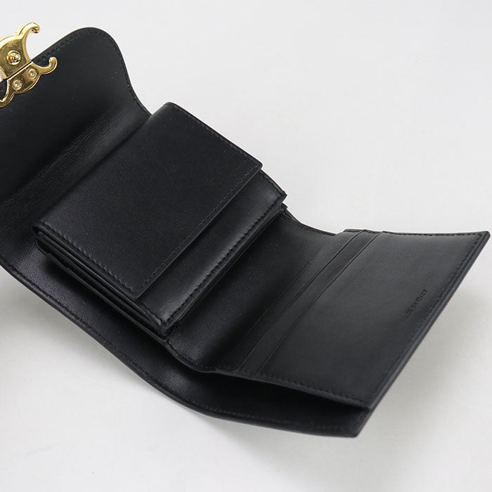 CELINE Small flap wallet Triomphe 10D783DPV.38NO Three fold wallet Calfskin Women