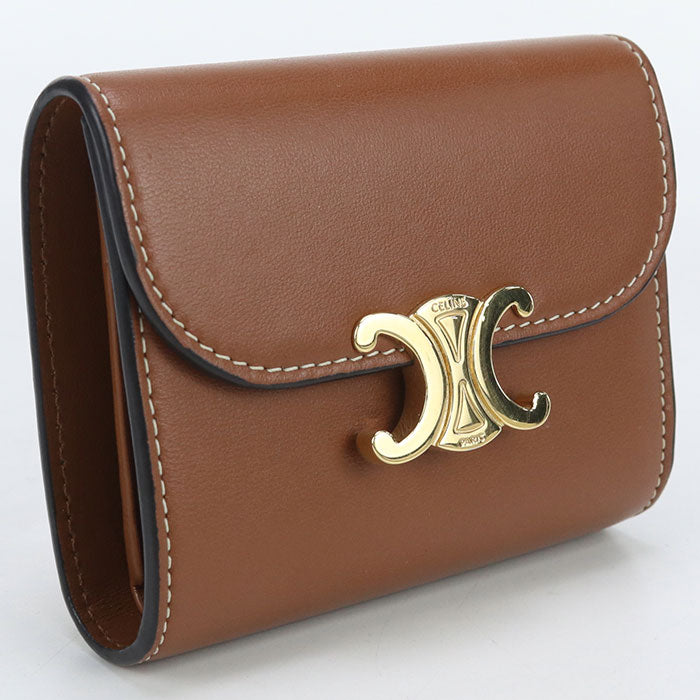 CELINE Small flap wallet Triomphe 10D783DPV Tri-fold wallet Calfskin Women