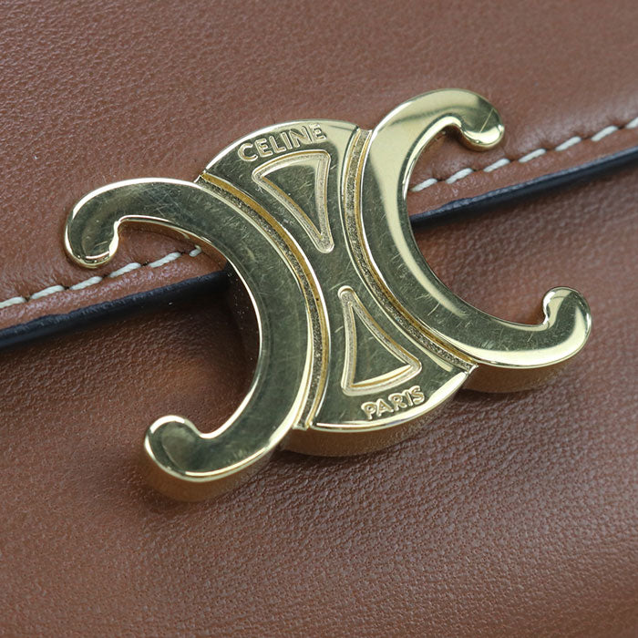 CELINE Small flap wallet Triomphe 10D783DPV Tri-fold wallet Calfskin Women