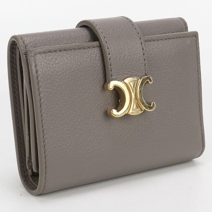 CELINE Fine Strap Wallet 10M963GHH Tri-fold wallet Calfskin Women