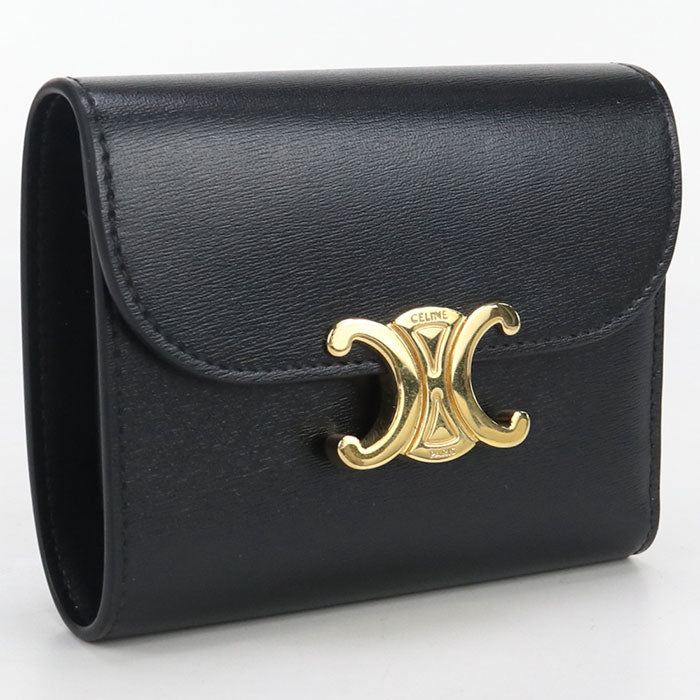 CELINE Small flap wallet Triomphe 10D783DPV Tri-fold wallet Calfskin Women