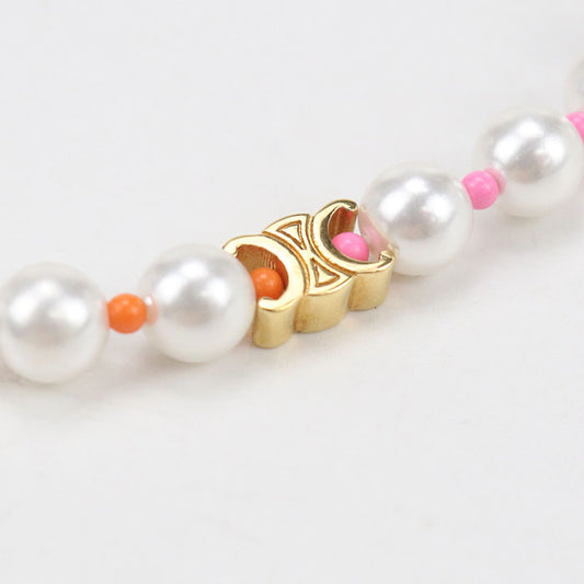 CELINE Pearl Bracelet Triomphe Bracelet / brass / Resin pearl Women