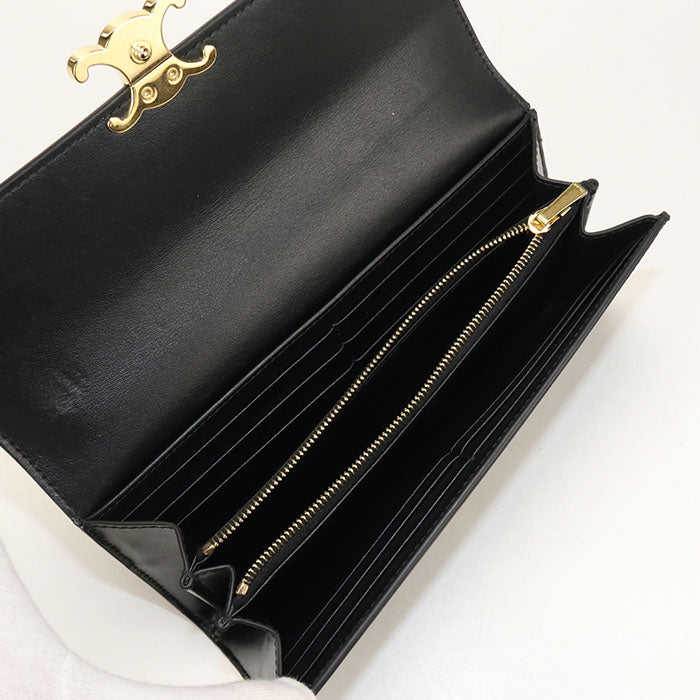CELINE Large wallet Triomphe 10E313DPV.38NO Purse folio Calfskin Women's
