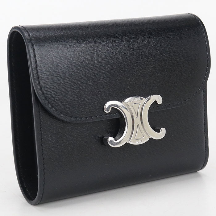 CELINE Small flap wallet Triomphe Tri-fold wallet Calfskin Women's