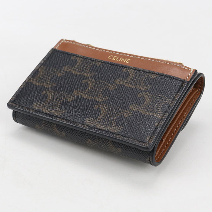 CELINE Compact wallet with coin compartment Triomphe canvas 10I652DS3.04LU Tri-fold wallet PVC Women's
