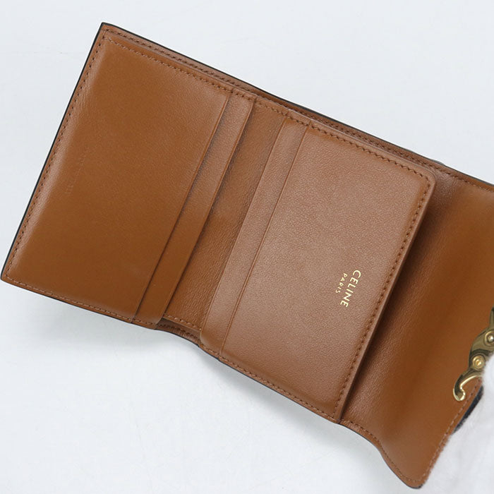 CELINE Compact wallet with coin compartment Triomphe canvas 10I652DS3.04LU Tri-fold wallet PVC Women's