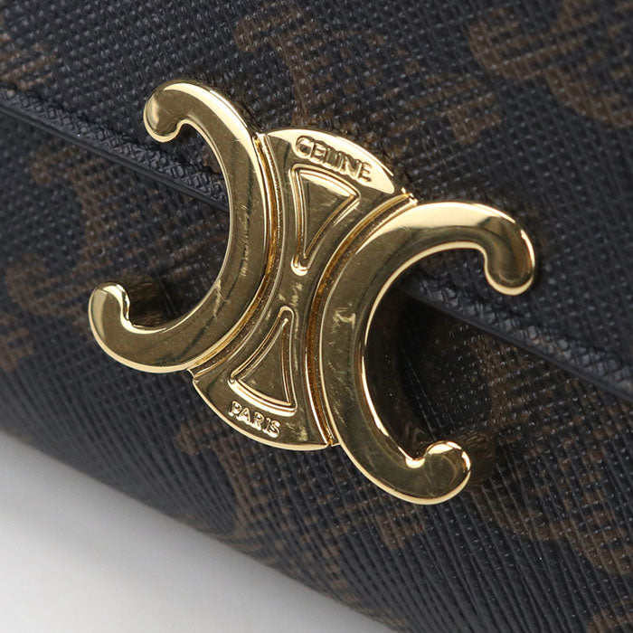 CELINE Compact wallet with coin compartment Triomphe canvas 10I652DS3.04LU Tri-fold wallet PVC Women's