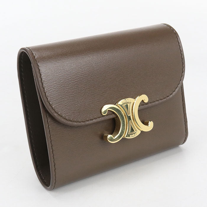 CELINE Small flap wallet Triomphe 10D783DPV Tri-fold wallet Calfskin Women's