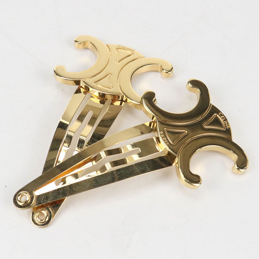 CELINE Set of 2 snap hair clips Triomphe 46Z656BSL hair accessory metal Women's