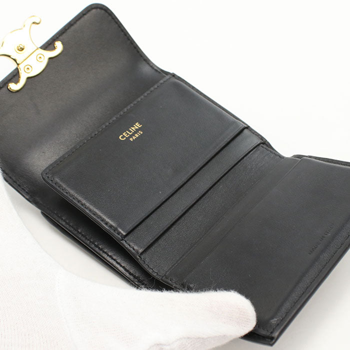 CELINE Compact wallet Triomphe 10I653DPV.38NO Tri-fold wallet Calfskin Women's