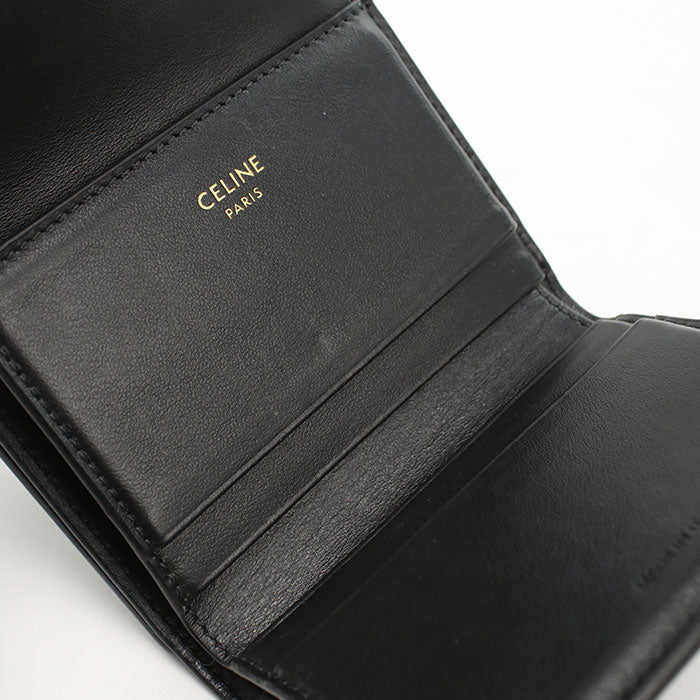 CELINE Compact wallet Triomphe 10I653DPV.38NO Tri-fold wallet Calfskin Women's