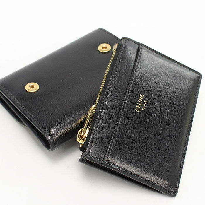 CELINE Compact wallet Triomphe 10I653DPV.38NO Tri-fold wallet Calfskin Women's