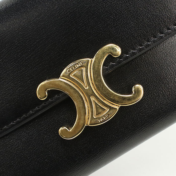 CELINE Compact wallet Triomphe 10I653DPV.38NO Tri-fold wallet Calfskin Women's