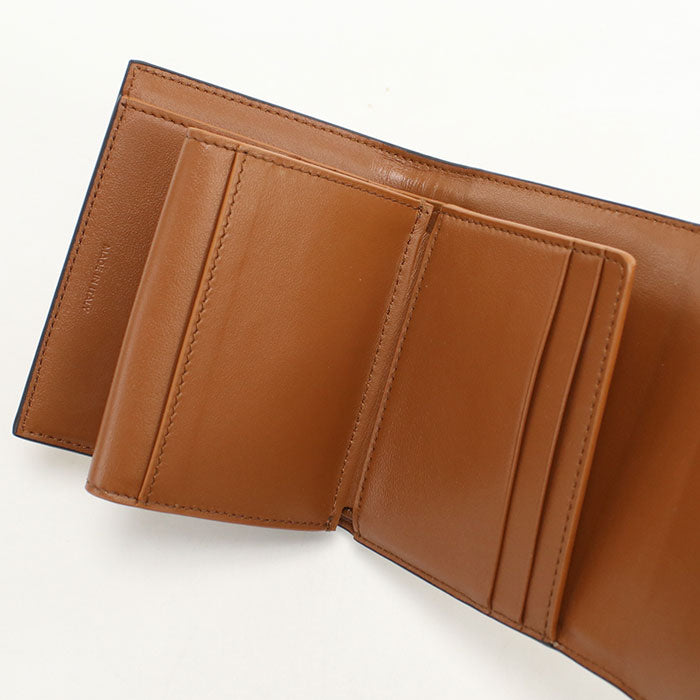 CELINE Small flap wallet Triomphe 10D78 Tri-fold wallet Raffia/leather Women's