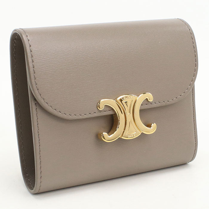 CELINE Small flap wallet Triomphe Tri-fold wallet Calfskin Women's