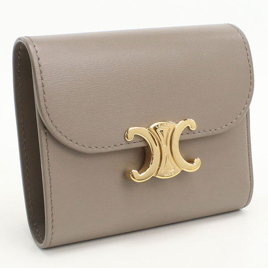 CELINE Small flap wallet Triomphe Tri-fold wallet Calfskin Women's