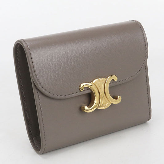 CELINE Small flap wallet Triomphe 10D783DPV.10BL Tri-fold wallet Calfskin Women's