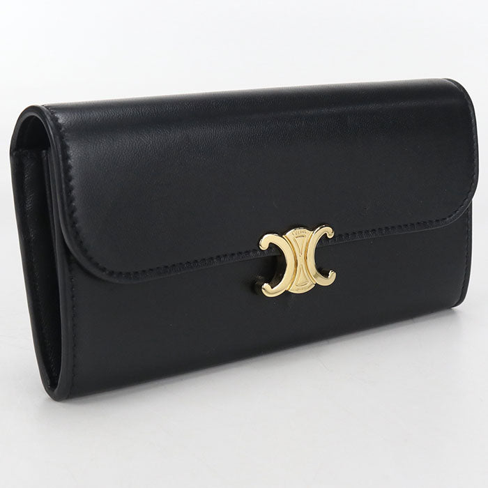 CELINE Large wallet Triomphe Purse folio Calfskin Women's
