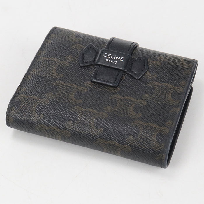 CELINE Triomphe canvas Tri-fold wallet PVC Men's