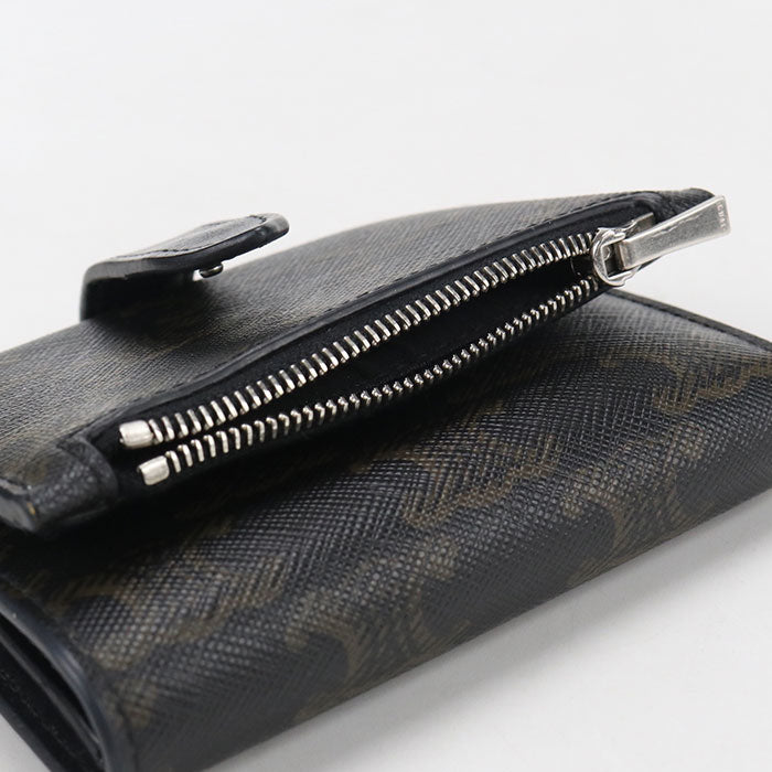 CELINE Triomphe canvas Tri-fold wallet PVC Men's