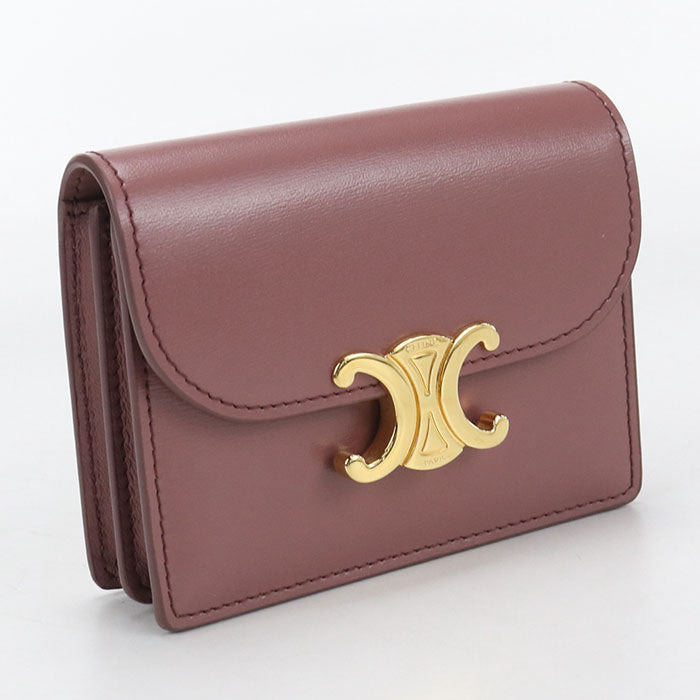 CELINE Business card holder Triomphe 10N063FOZ name card holder leather Women's