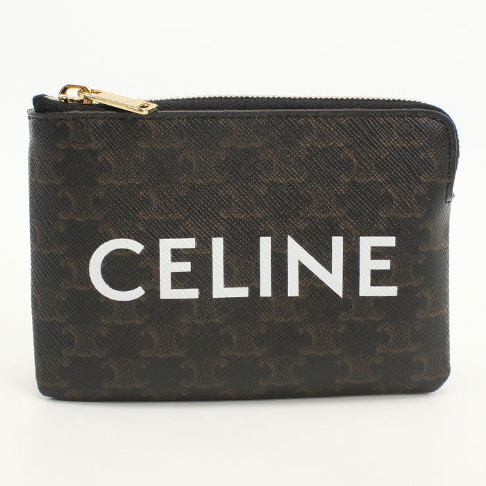 CELINE Coin purse Triomphe canvas 10C66 2CA2.38NO Coin Pocket PVC Women