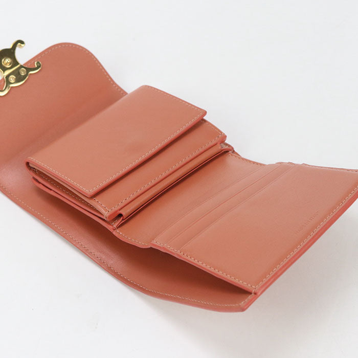 CELINE Small flap wallet Triomphe 10D78 3DPV Three fold wallet Calfskin Women